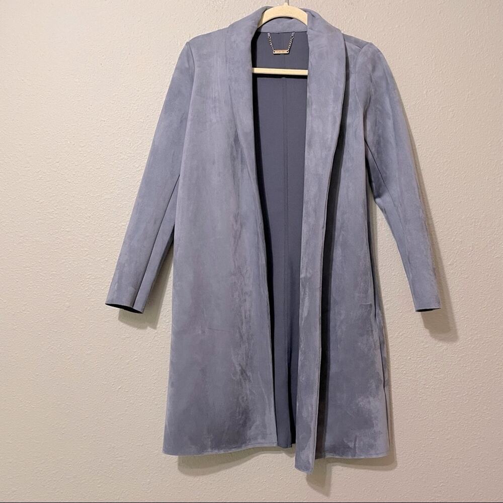 Tahari Light Blue suede duster